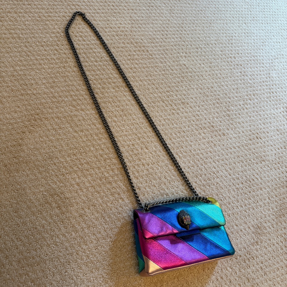 Kurt Geiger Multicolor Rainbow Crossbody Bag with Chain Strap Purse Colorful - Picture 8 of 10